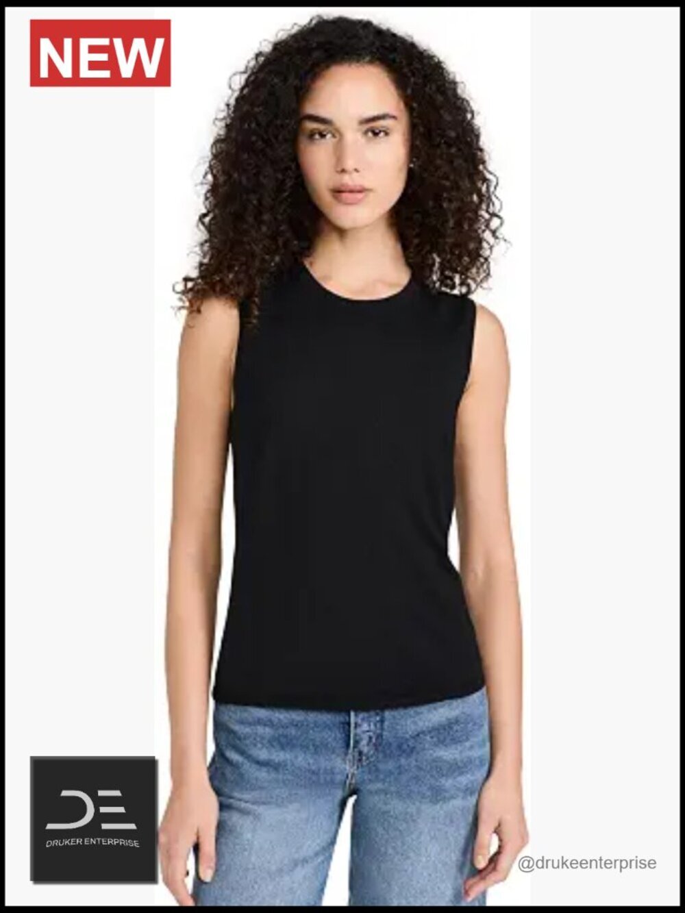 Merino Crew Neck Shell Top - Sleeveless Pull On
